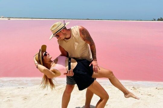 Pink Lake and Rio Lagartos from Cancun and Riviera Maya