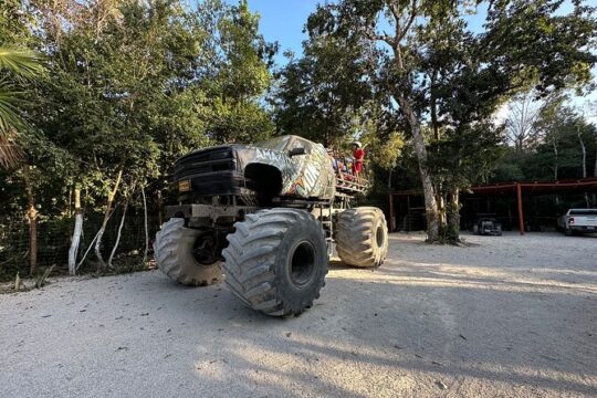 Monster Truck Ride in the jungle with ATV, Ziplines and Cenote