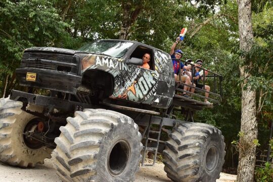 Cancun Monster Truck with ATV, Horseback riding, ziplines, Cenote