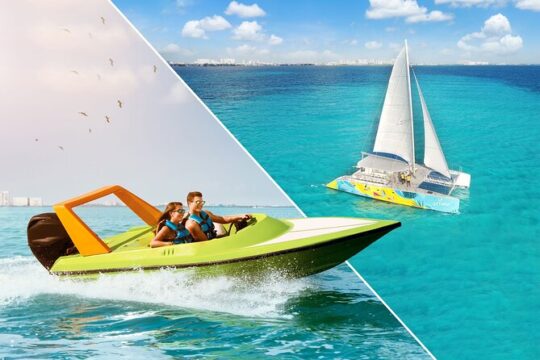 Speedboat and Snorkeling Tour with Isla Mujeres Catamaran Combo