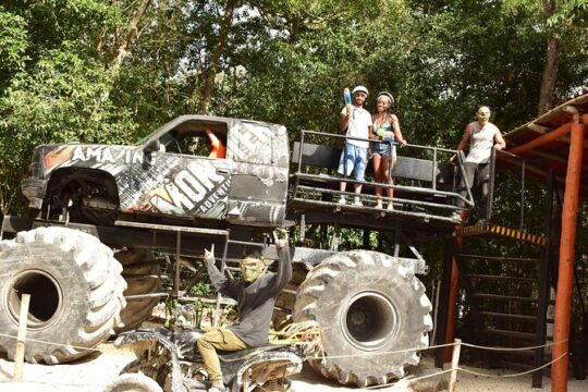 Outstanding Monster Truck Tour with ATV, Ziplines and Cenote swim