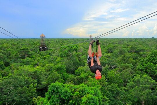 Adrenaline Experience - Snorkel, Rappell & Ziplines from Riviera Maya