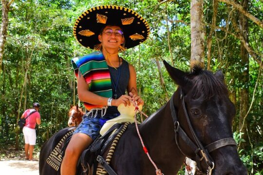 Adventure Time! Horseback Ride, ATVs (Shared), Cenote & Ziplines + Round Trip