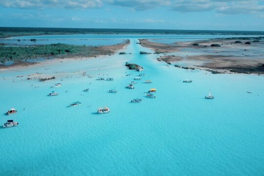 Colorful BACALAR. Incredible Pontoon Tour in one day from Cancun or Riviera Maya