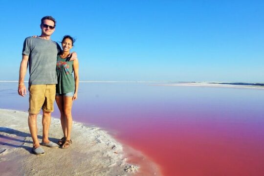 Discover a Pink Lagoon in The Coloradas with Transportation from Cancún