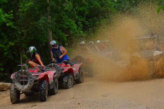 Drive an ATV in middle of the Jungle. Ziplines & cenote included.