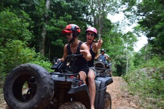 Amazing Combo ATV! with Cenote and Ziplines (ATV shared) From Cancun