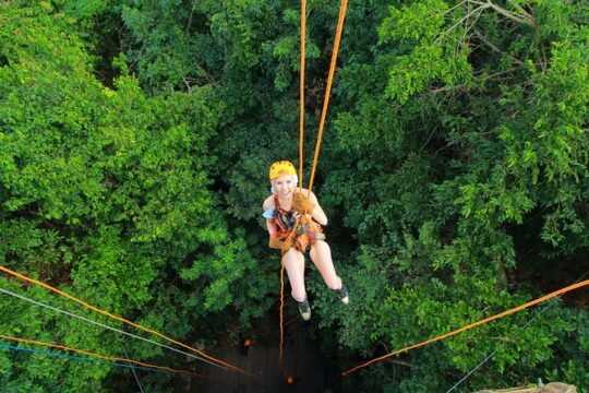 Live this unique experience in the Mayan Jungle with Buffet, Zipline & Rappel