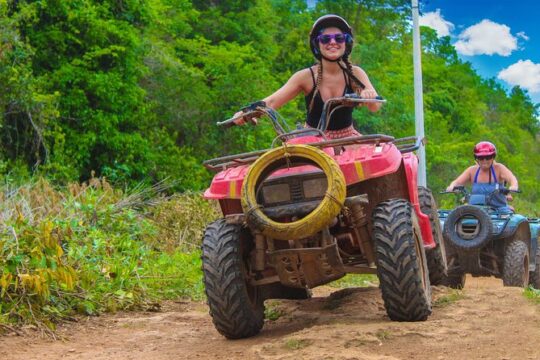 ATV Jungle, Zipline & Cenote with Transportation & ATV Insurance