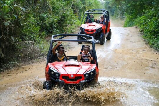 Off road drive Polaris with Ziplines circuit, Cenote and Tarzania