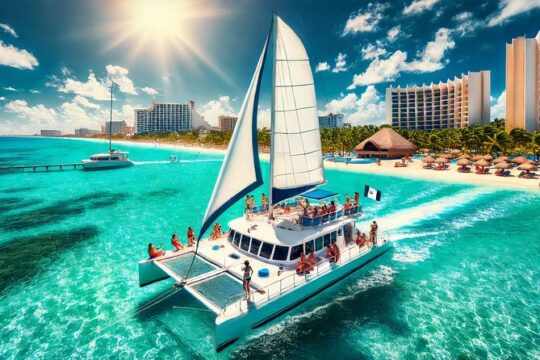 Exciting Catamaran to Isla Mujeres With Open Bar and Snorkel