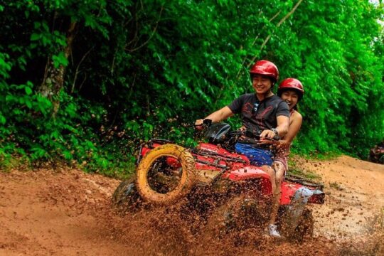 Amazing ATV Tour, Ziplines and Cenote Swim with Lunch and round trip included