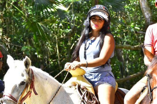 ATV (shared), Horse Riding, Zipline & Cenote from Cancun & Playa Del Carmen