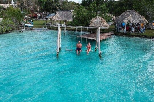 Travel Boat in Pontoon to Bacalar & Cenote Azul from Cancun