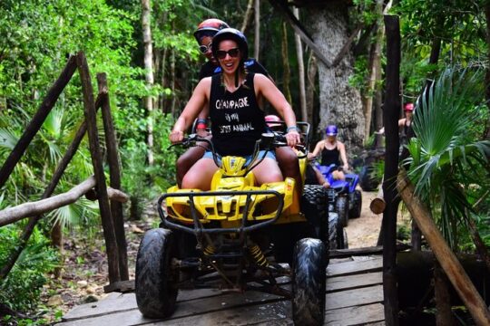 Extraordinary Combo ATV Shared Cenote & Zipline in Puerto Morelos