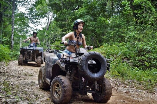 ATV single Ziplines & Cenote from Cancun with Chicken Fajitas