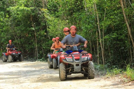 Atv single, Zipline circuit and Cenote swiming experience from Cancun,