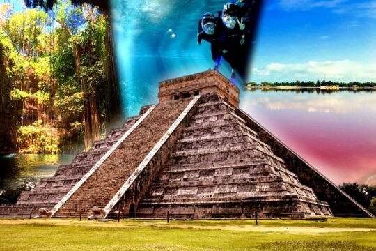 4 best spots in Cancún 1day! CHICHÉN ITZÁ, 2CENOTES, PINK LAKE